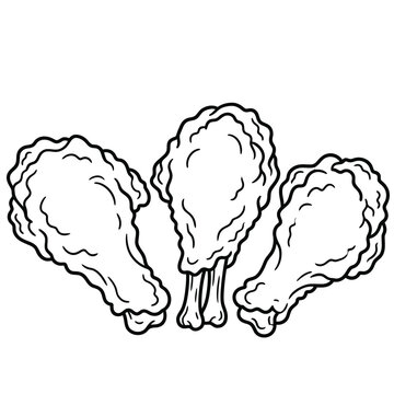 chicken wings line art illustration
