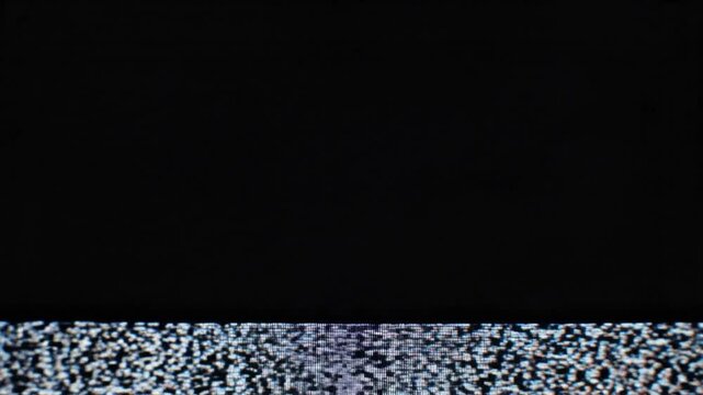 Black Screen with Glitchy White and Grey Analog Tv Static Noise