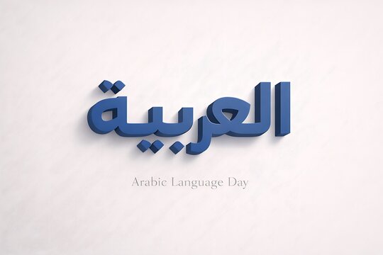 3d render of the arabic word for arabic language for world arabic language day