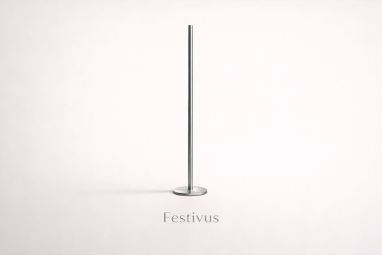 Minimalist metal festivus pole isolated on white background