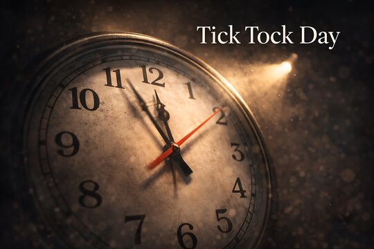 Closeup of an old vintage clock face showing time passing