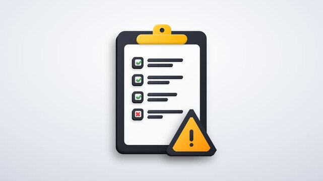 A 3d Rendered Clipboard Shows a Progress Task List with Green Check Marks