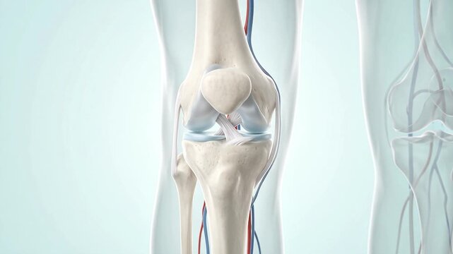 3D Human Knee Joint Skeleton with Ligaments and Meniscus Anatomy