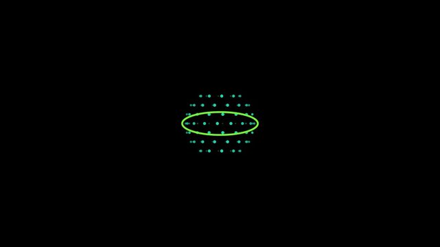 3D Spherical Global Earth Mesh Point Cloud Rotating Laser Scanner Motion Graphics 6 Seconds Loop on Alpha Channel 4K