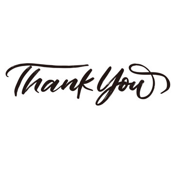 Handwritten THANK YOU lettering design with stylish cursive typography