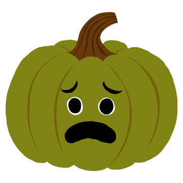 cartoon illustration of a scared pumpkin face