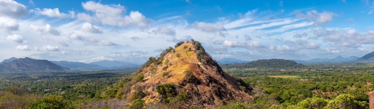 Beautiful Mountain and Natural Landscape View from Dambulla, Sri Lanka