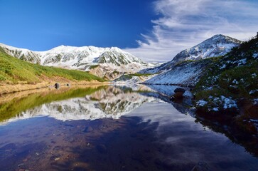 Fototapeta premium ミドリガ池に映る立山連峰