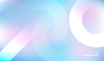 Fototapeta premium Abstract digital technology background vector with blue glowing wave particles connection, network plexus line, big data science communication design for futuristic AI presentation poster banner.