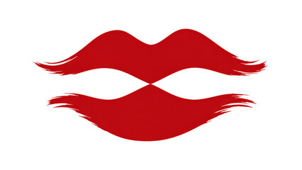 Fototapeta premium Red Lips Graphic Illustration with Brush Stroke Texture