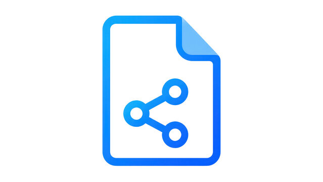 Share File Icon in Blue 3D Style on Transparent Background