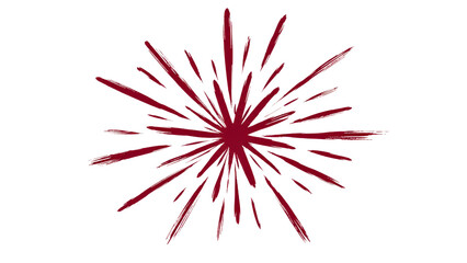 Obraz premium Sunburst Red Hand Drawn Brush Stroke Illustration