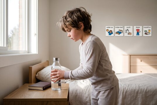 Child Brushing Teeth During Morning Hygiene Routine