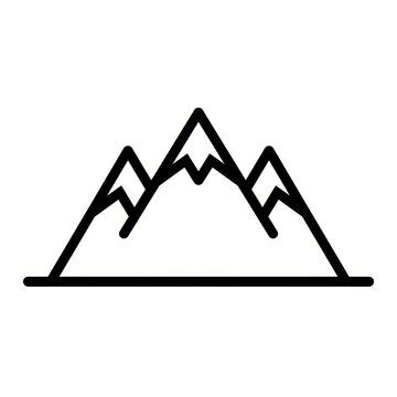 Mountain peaks outline icon on white background