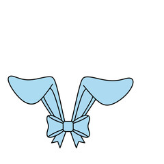 Fototapeta premium Blue bunny ears with bow