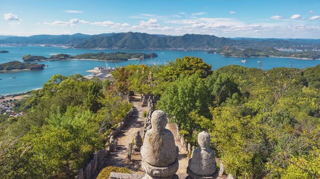 Five Hundred Rakan Statues on Mount Shirataki Overlooking the Seto Inland Sea, Japan