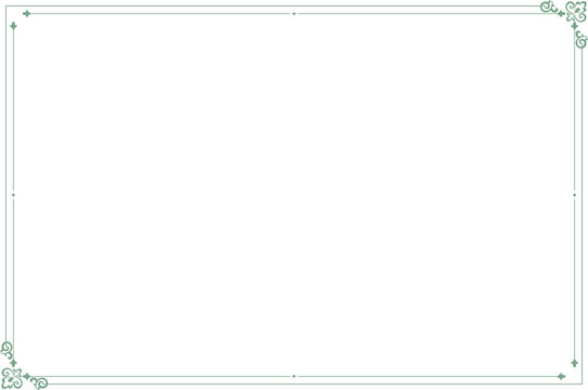 Elegant Green Vintage Floral Certificate Border Frame Isolated Background. Design print for greeting cards, wedding invitations, restaurant menu, royal certificates. Set 111
