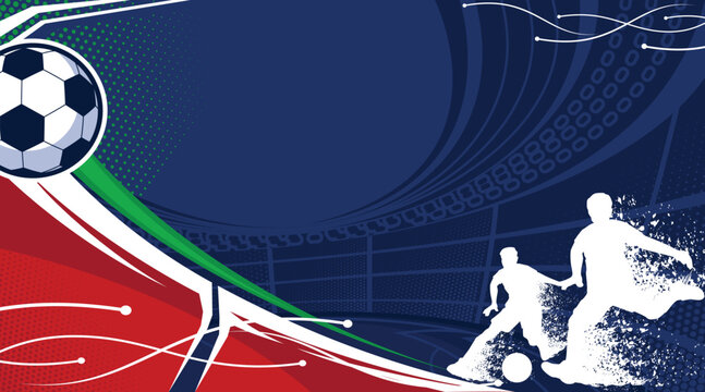 Soccer and Football Sports Background Vector. International Sports Day Illustration. Graphic Design for the decoration of gift certificates, banners, and flyer