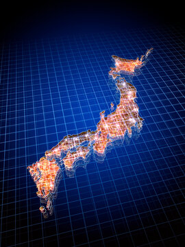 回路が形作る日本地図