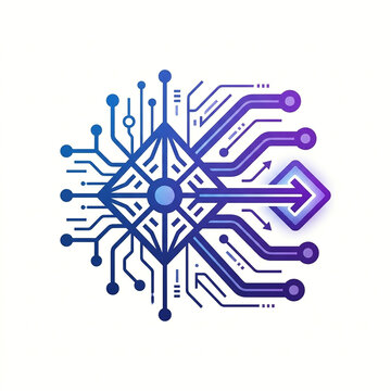 AI decision making vector icon for algorithmic choices, automated governance and strategy
