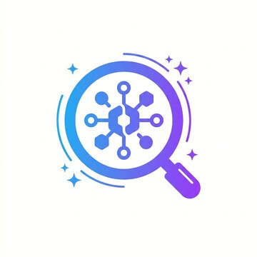 AI search vector icon illustration for semantic search, vector indexing and smart discovery