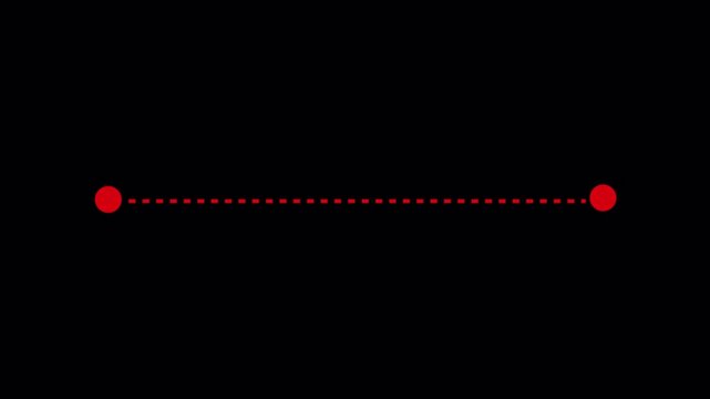 Dotted one path to another path animation. Dashed Path icon from Start to End Point motion graphics. Goal concept 4k video footage.