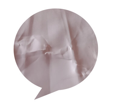 Textured White Paper Chat Bubble and Speech Balloon  Isolated on Transparent Background