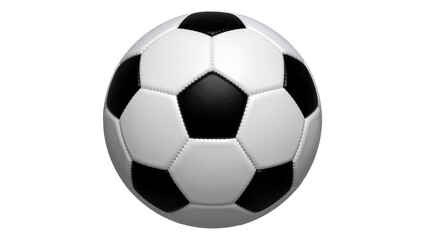 Fototapeta premium Classic black and white soccer ball, isolated on transparent background