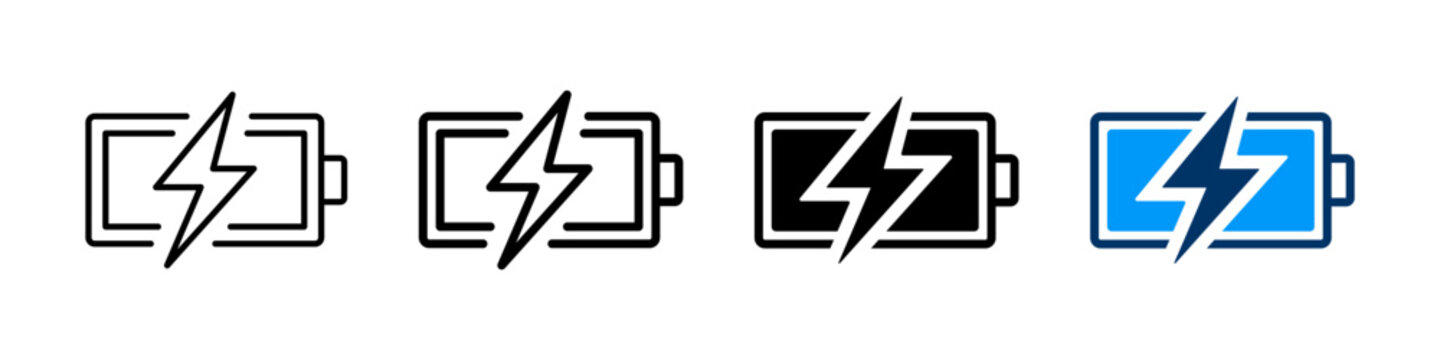 Battery charge icon. Transparent vector symbol