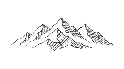 Fototapeta premium Minimalist Hand-Drawn Mountain Range Sketch Illustration
