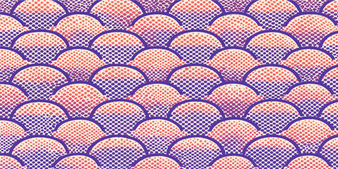 pink and blue mermaid fish scale halftone pattern background vector graphic for retro print poster © Al Amin Islam