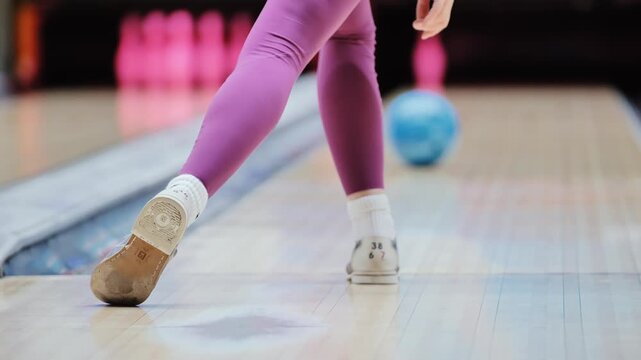 Low angle captures unlucky final throw missing one pin and entering the gutter