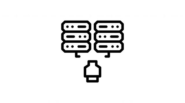 Server rack icon set for cloud data storage and hosting