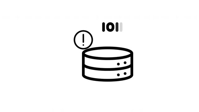 Server database icons with error and binary symbols