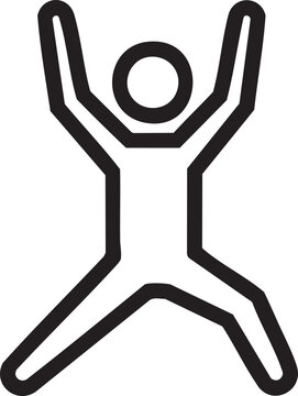 Minimalist icon of an active person doing jumping jacks exercise