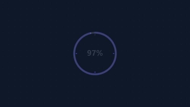 Seamless Loop Animated Loading Percentage Progress Ring 0 to 100 Counter