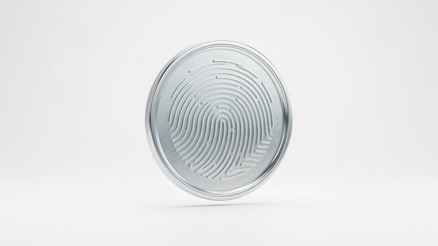 Clear Plastic Round Button Featuring Detailed Fingerprint Pattern Design For Security Applications