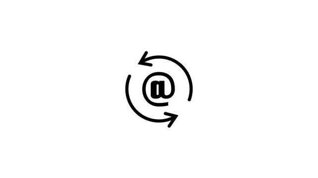 Animated email icon with refresh arrows in clean digital motion graphics
