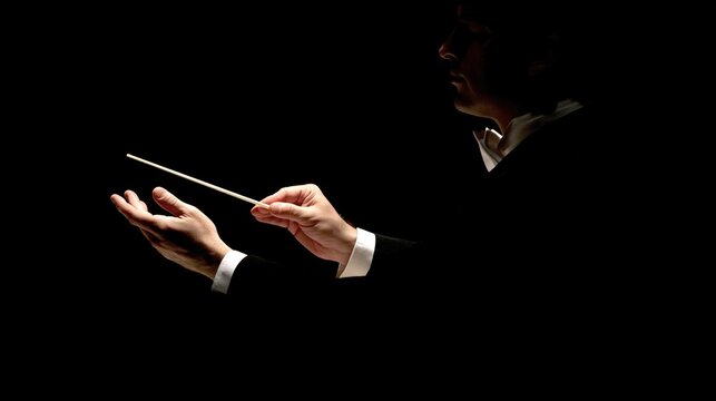 Band director is doing magic with conductor's baton: virtuoso of classical music