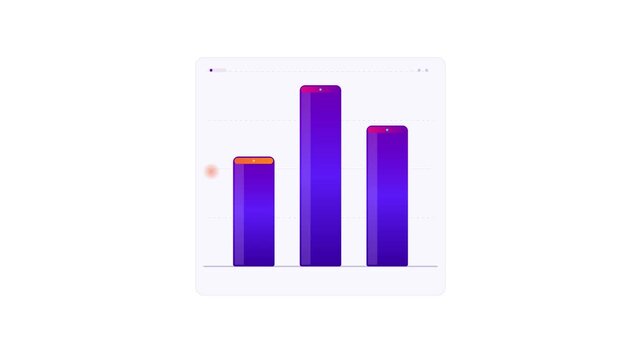Animated Bar Chart Displaying Statistical Data Growth Analysis