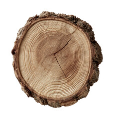 Naklejka premium PNG Cross-section of tree trunk with visible growth rings.