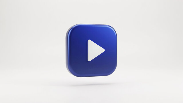 Isolated modern play button graphic with transparent background for media and presentation use