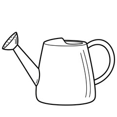 hand drawn watering can line art illustration © Laut Biru