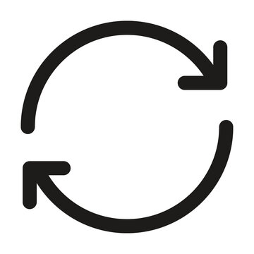 Circular refresh icon with two curved arrows