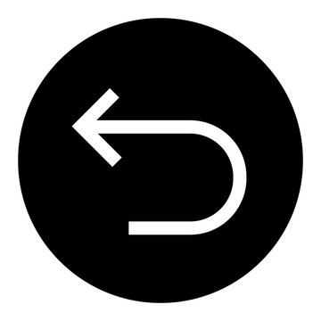 Black circle with white left arrow icon