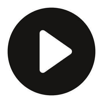 Black play button icon isolated