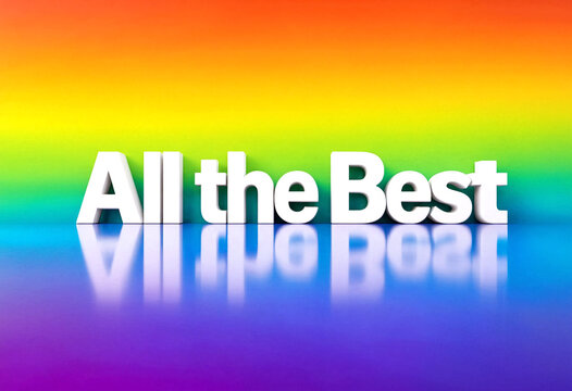 Colorful rainbow gradient background with all the best text reflection effect