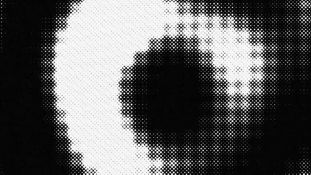 Halftone dot pattern background, retro black and white abstract texture, vintage newspaper print aesthetic, grainy monochrome graphic overlay