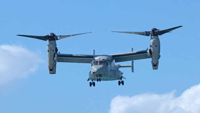 Military Tiltrotor Aircraft Flying Over Gold Coast Australia During Airshow