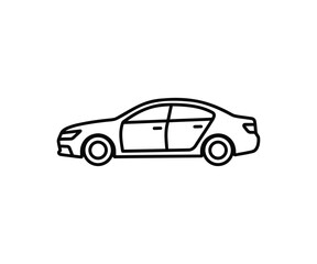 Fototapeta premium Modern Luxury Sedan Car Side View Vehicle Vector Icon